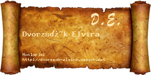 Dvorzsák Elvira névjegykártya